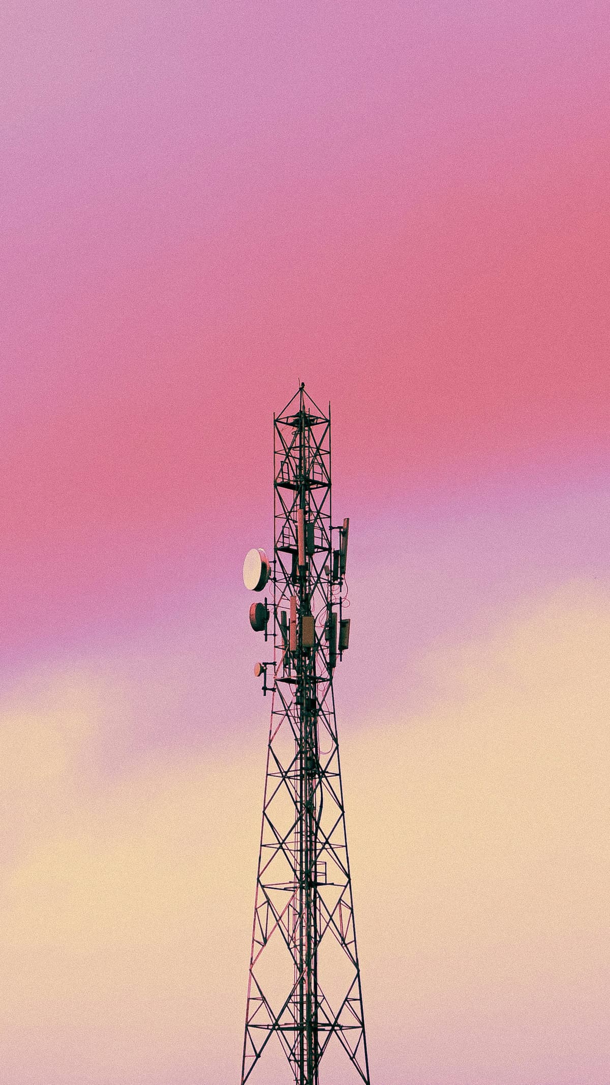 Professional telecommunications tower with modern equipment